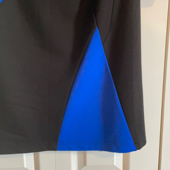 Knit dress blue & black color blocking - Picture 3 of 4